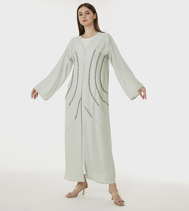 Indonesian Crepe Hand Embellished Abaya