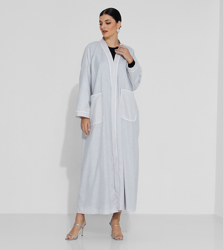 Moistreet  Abayas - Grey Abaya