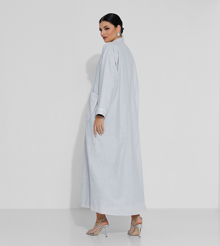 Moistreet  Abayas - Grey Abaya