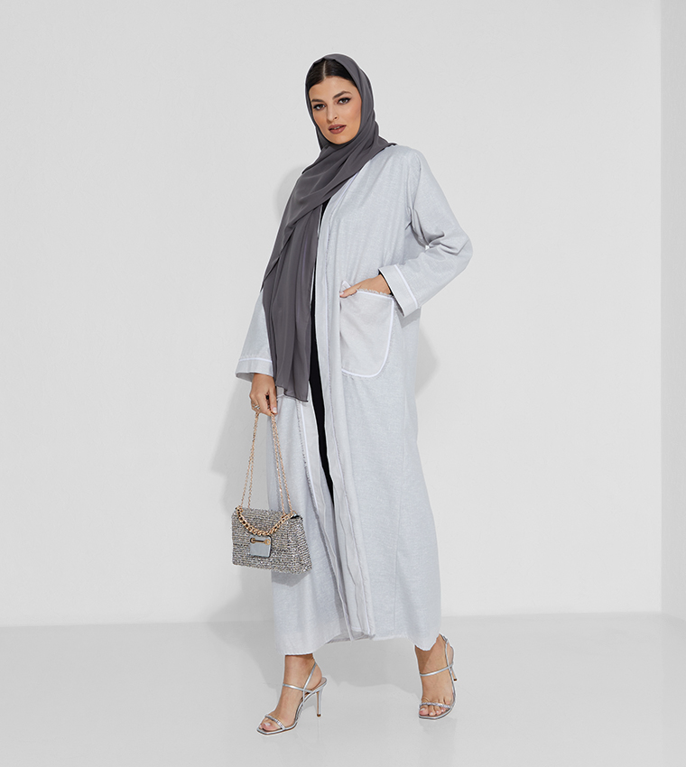 Moistreet  Abayas - Grey Abaya