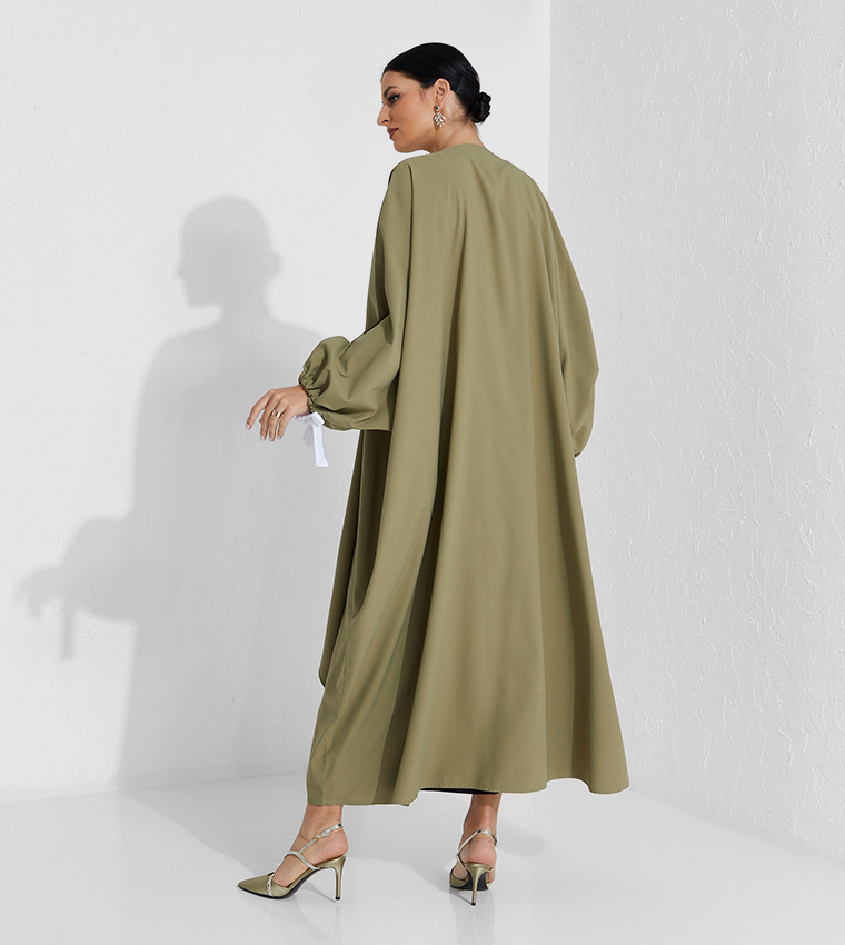 3 Piece Abaya Set With Under Dress And Scarf