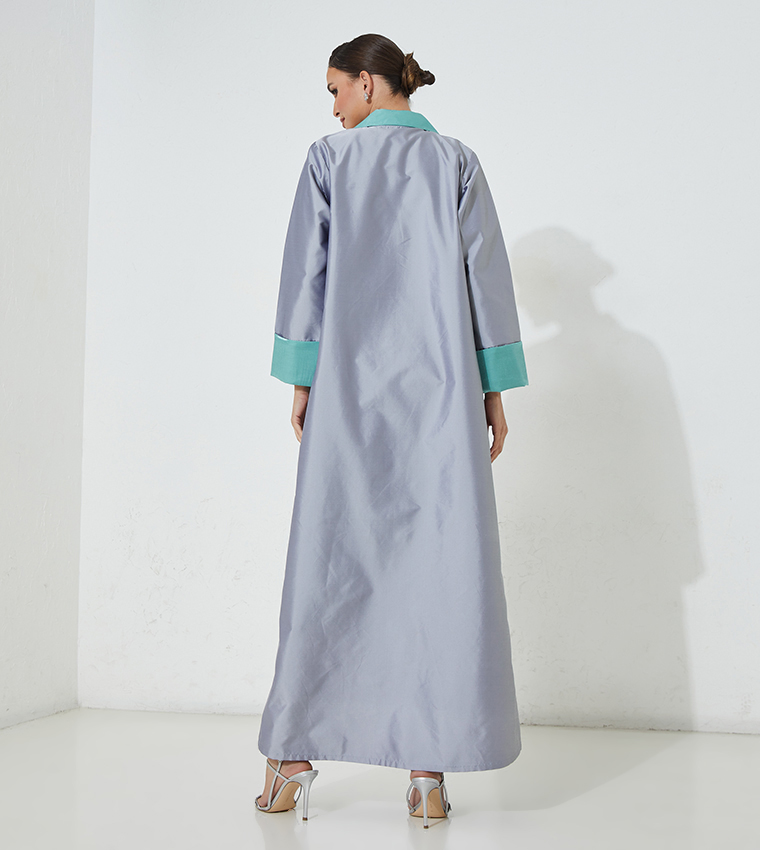 Victoria Satin Full Sleeve Abaya