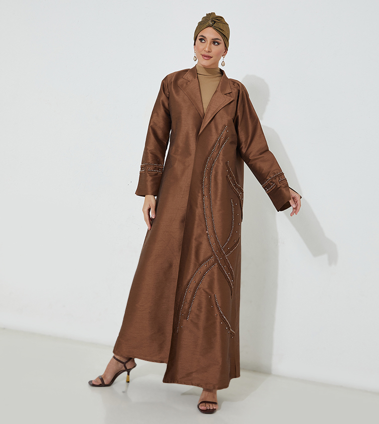Full Sleeve Raw Silk Abaya