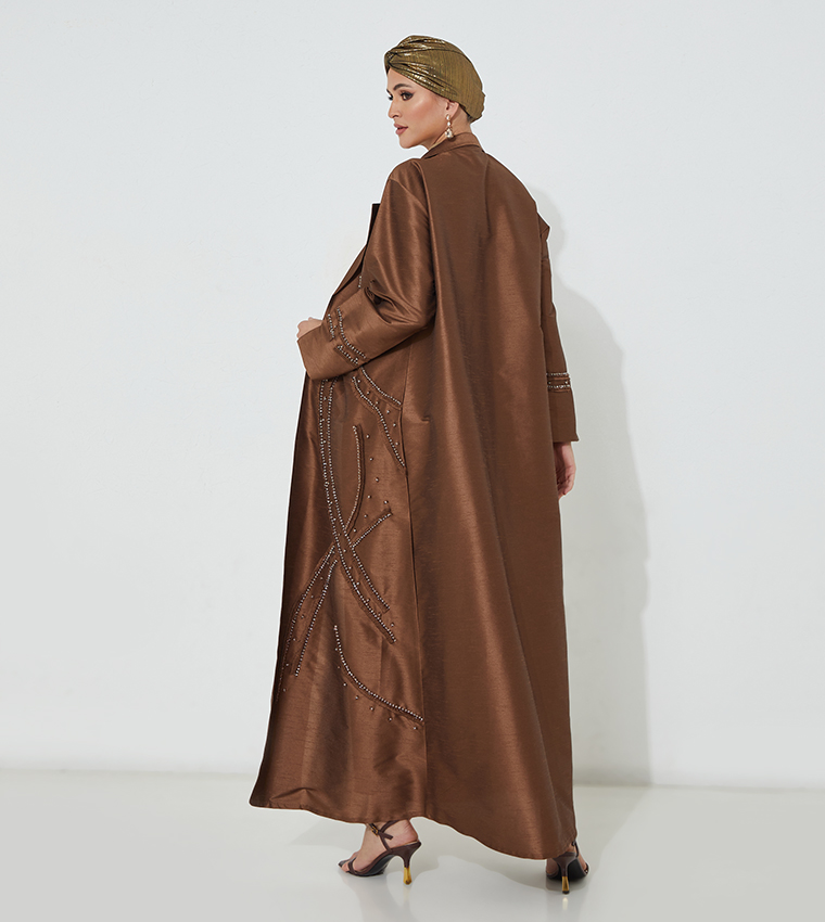 Full Sleeve Raw Silk Abaya