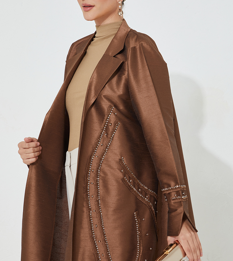 Full Sleeve Raw Silk Abaya