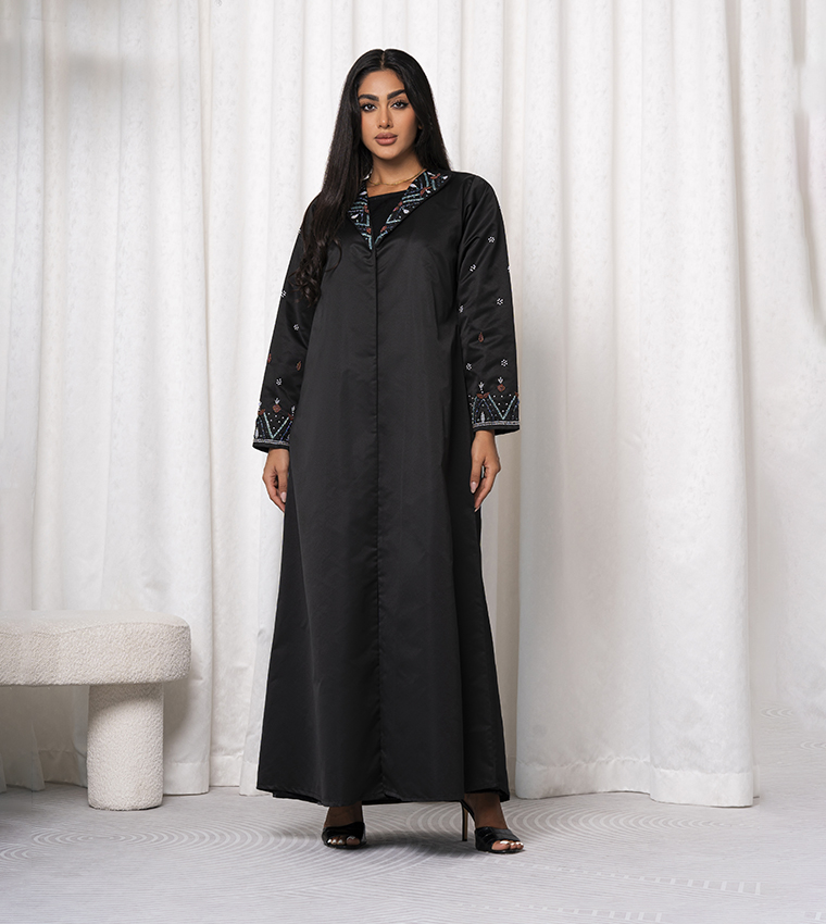 Embellished Collared Abaya