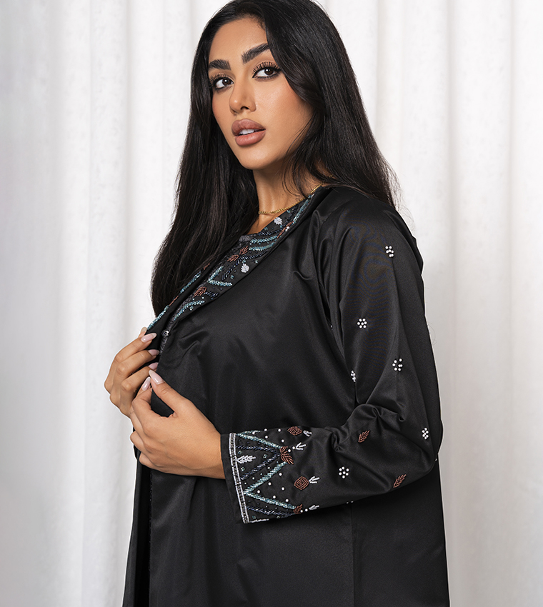 Embellished Collared Abaya