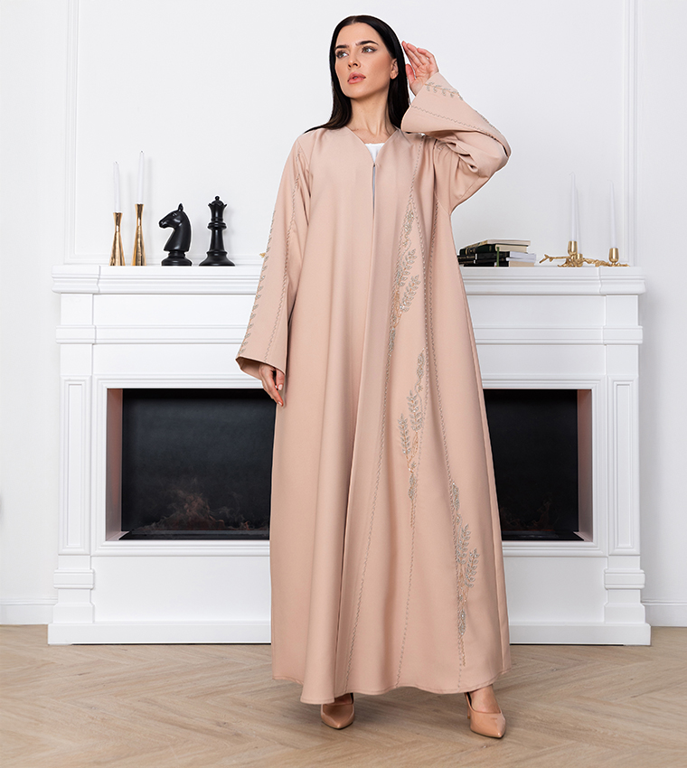 Victoria Satin Embellished Abaya