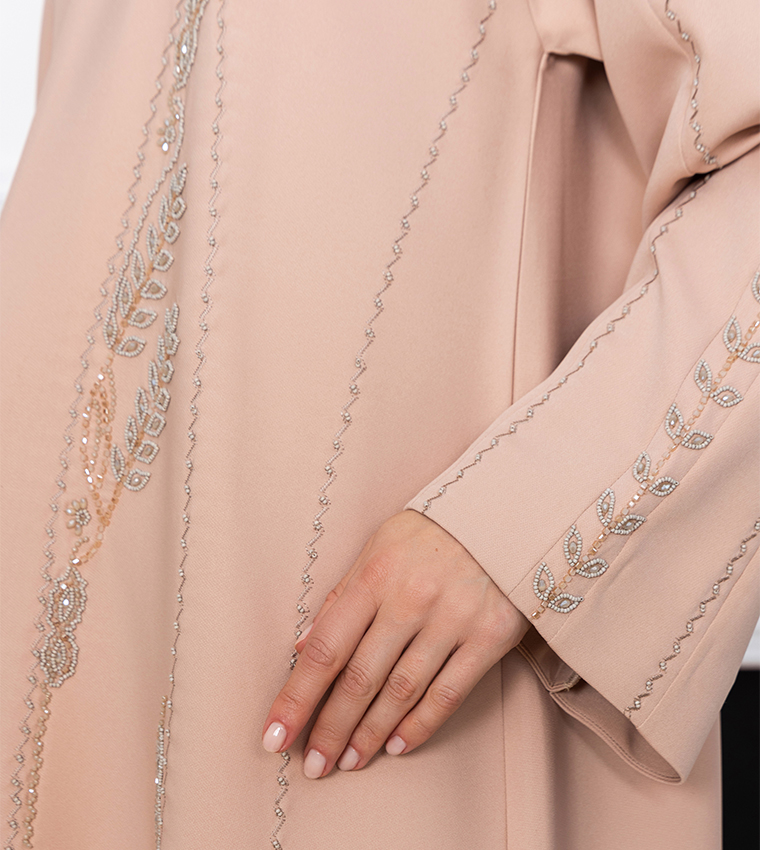 Victoria Satin Embellished Abaya
