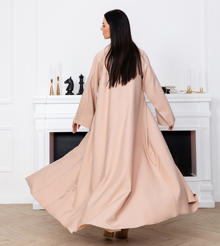 Victoria Satin Embellished Abaya