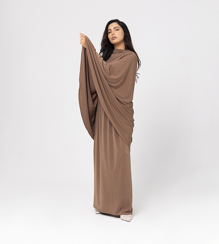 طقم عباية وحجاب سادة  