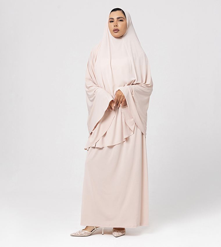 Solid Hijab & Abaya Set