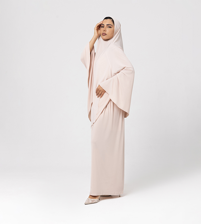 Solid Hijab & Abaya Set