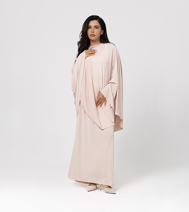 Solid Hijab & Abaya Set