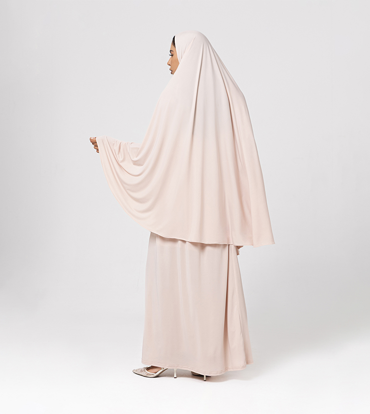 Solid Hijab & Abaya Set