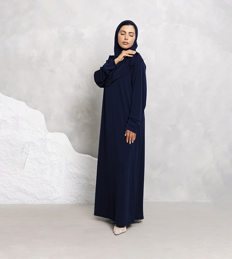 عباية جيرسيه سادة بأكمام طويلة  