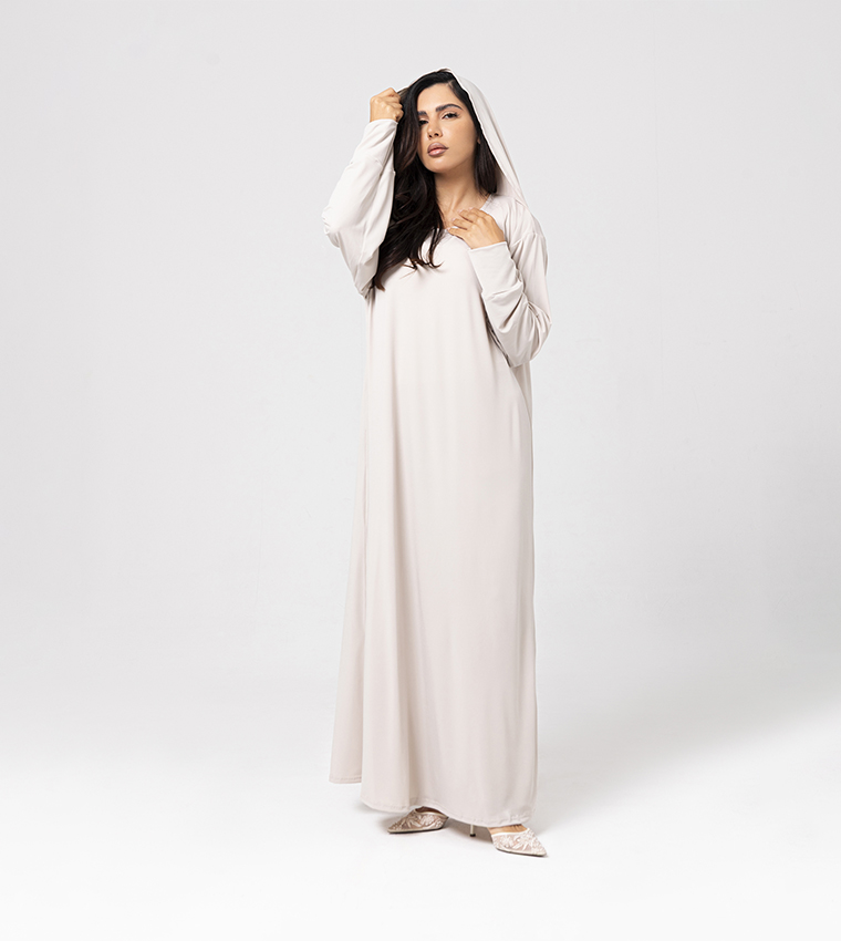 Solid Long Sleeves Jersey Abaya