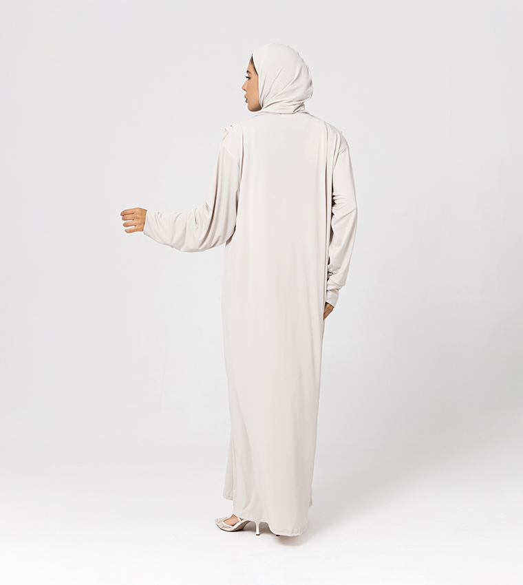 Solid Long Sleeves Jersey Abaya