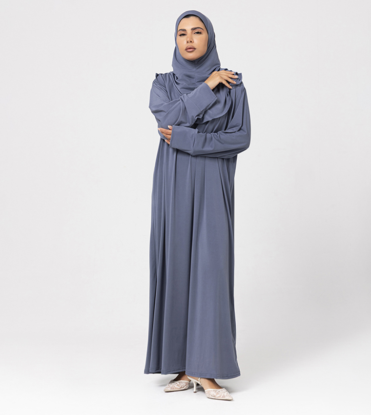 Solid Long Sleeves Jersey Abaya