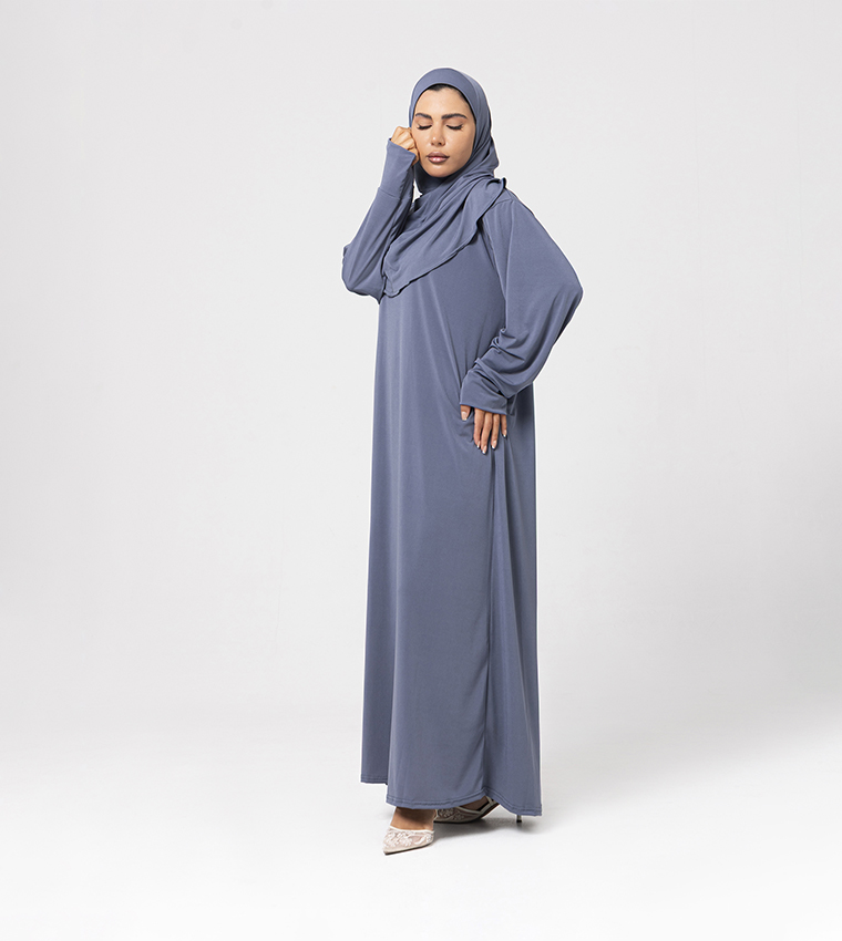 Solid Long Sleeves Jersey Abaya