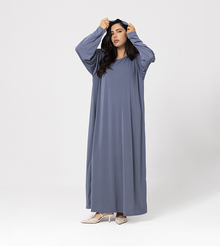 Solid Long Sleeves Jersey Abaya
