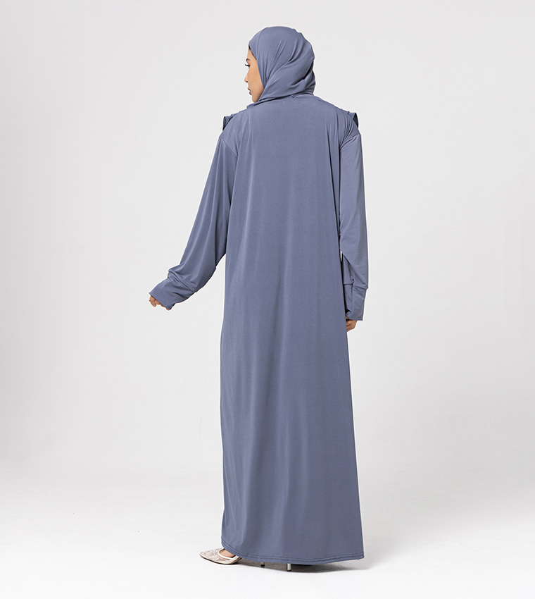 Solid Long Sleeves Jersey Abaya
