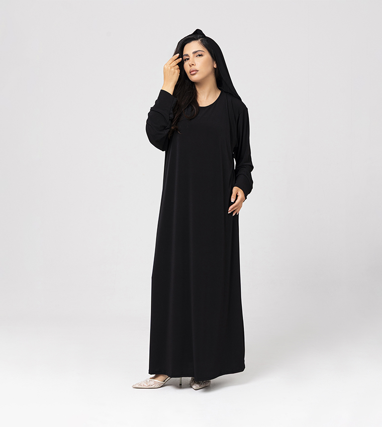 Solid Long Sleeves Jersey Abaya
