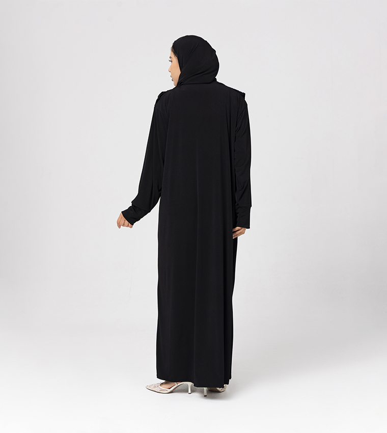 Solid Long Sleeves Jersey Abaya