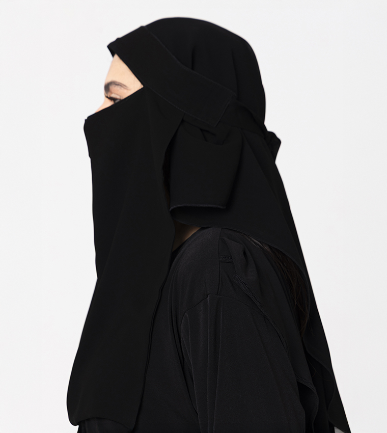 نقاب شيفون صوف سادة  