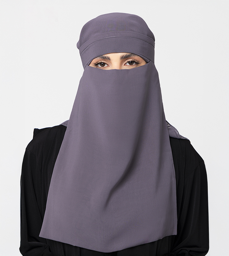 نقاب شيفون صوف سادة  