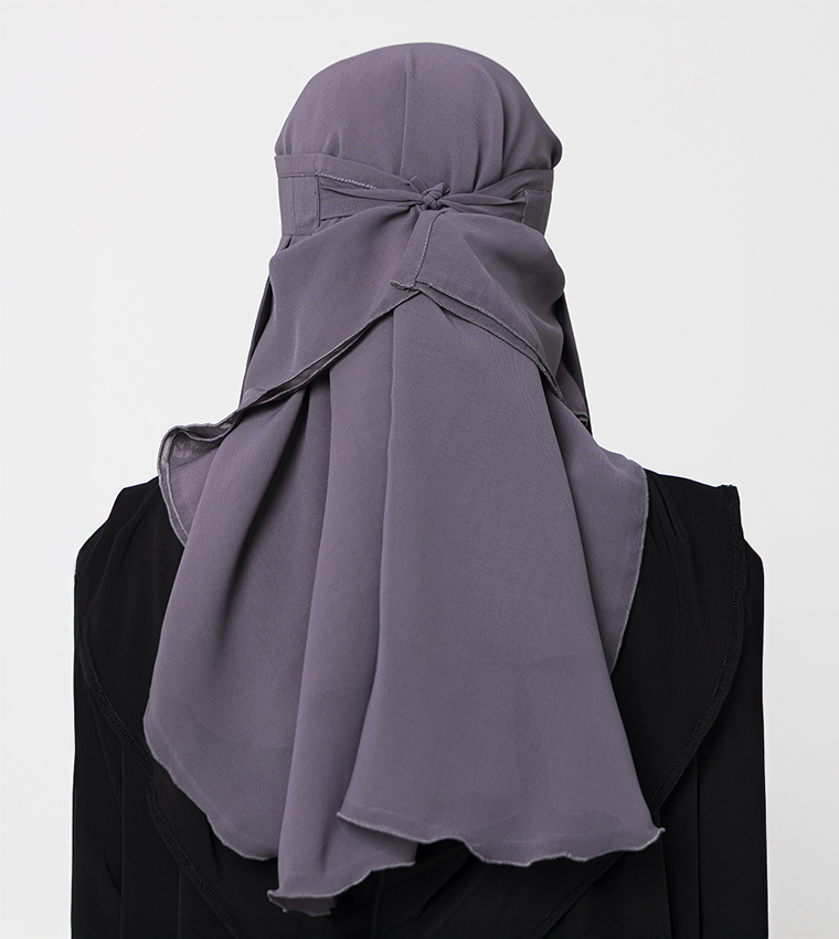 نقاب شيفون صوف سادة  