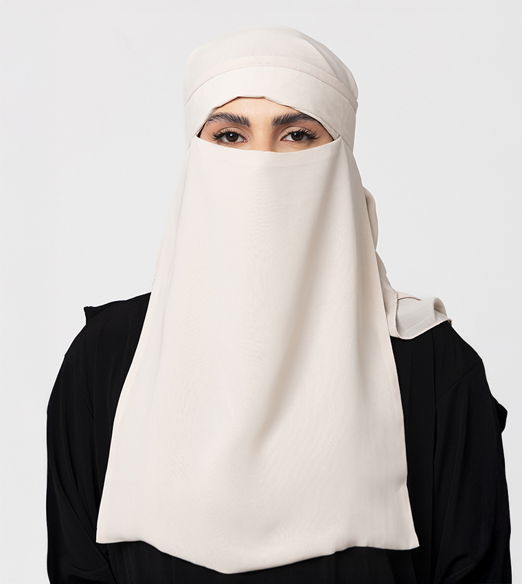 نقاب شيفون صوف سادة  