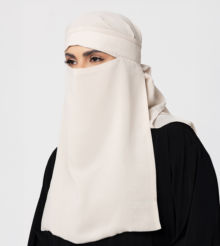 نقاب شيفون صوف سادة  