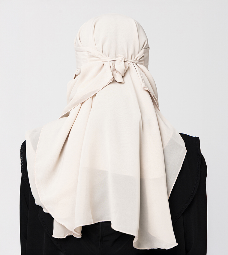 نقاب شيفون صوف سادة  