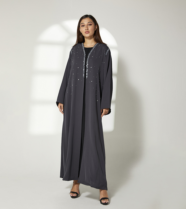 Sequins Embellished Long Sleeves Abaya