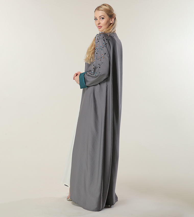 Moistreet  Abayas - Grey Abayas