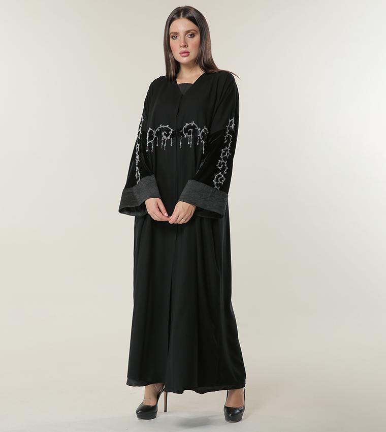 Embellished Wide Sleeves Abaya
