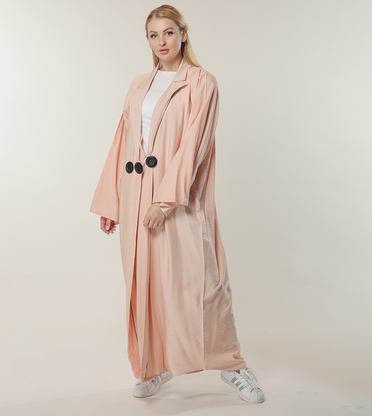 Button Detailed Coat Style Abaya