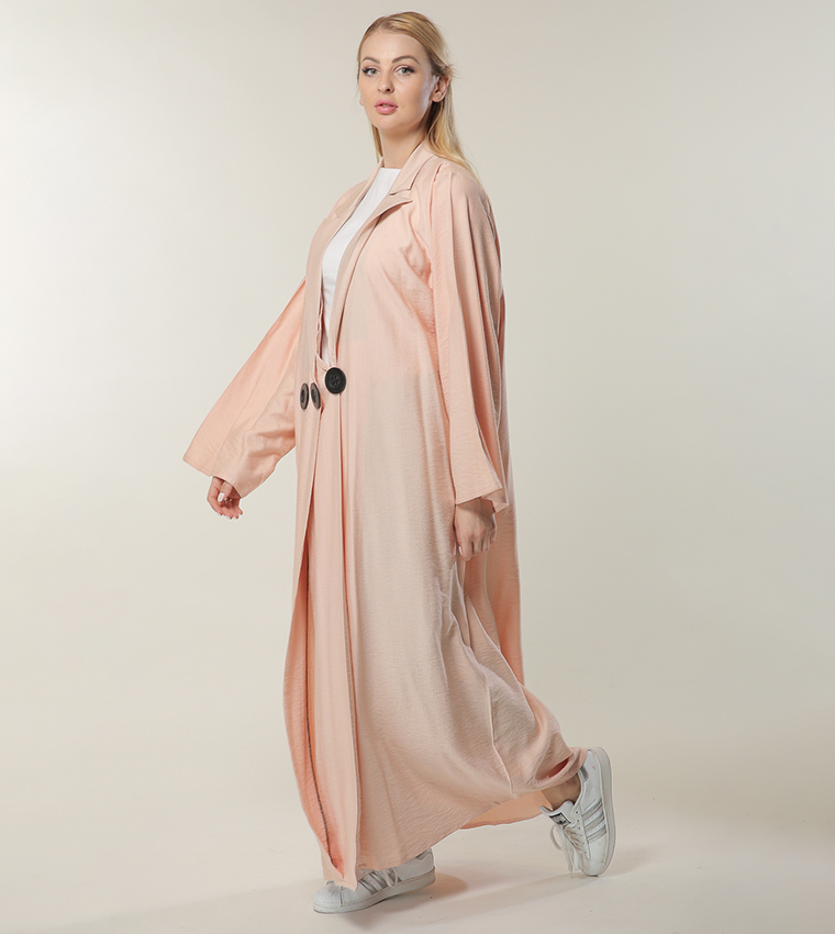 Button Detailed Coat Style Abaya