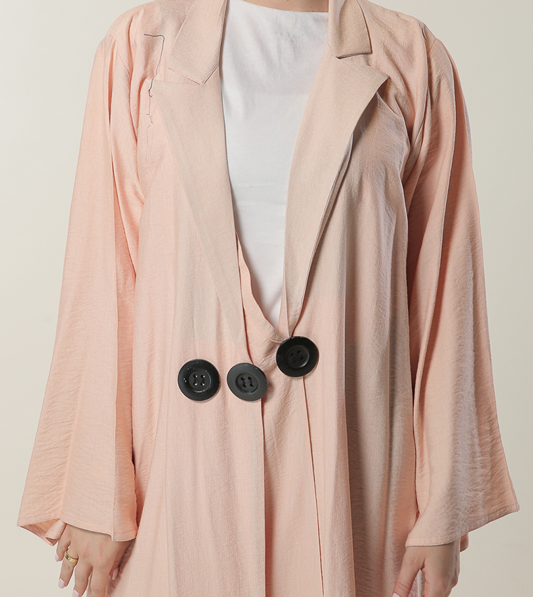Button Detailed Coat Style Abaya