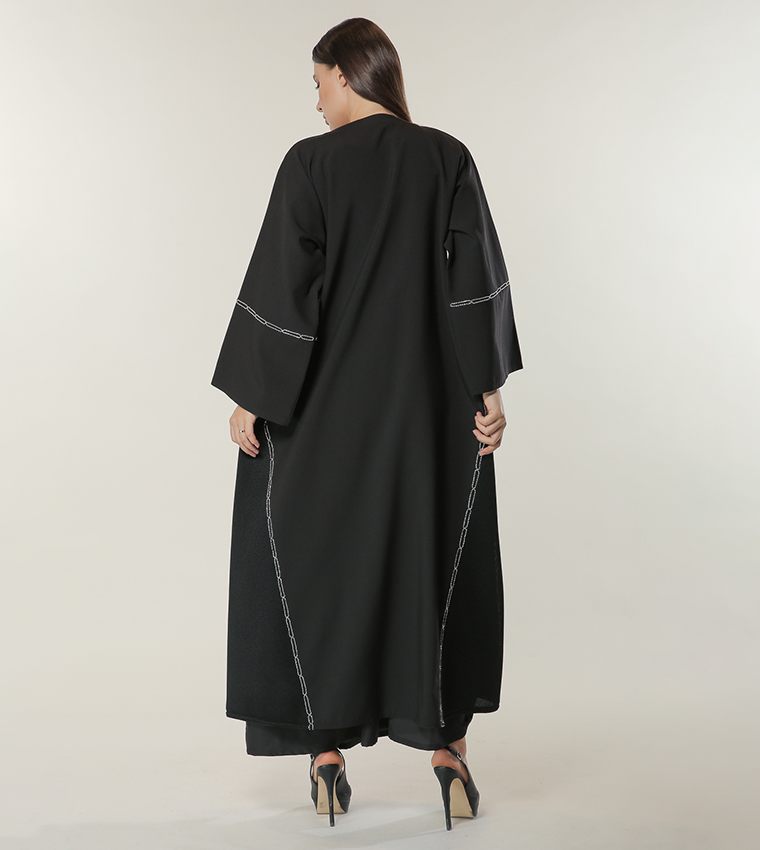 Embroidery Detail Wide Sleeves Abaya