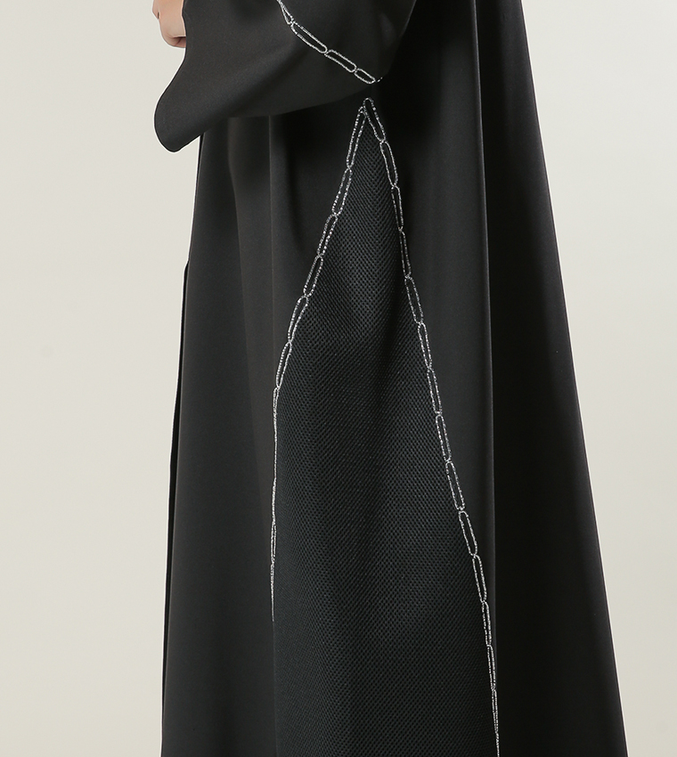 Embroidery Detail Wide Sleeves Abaya