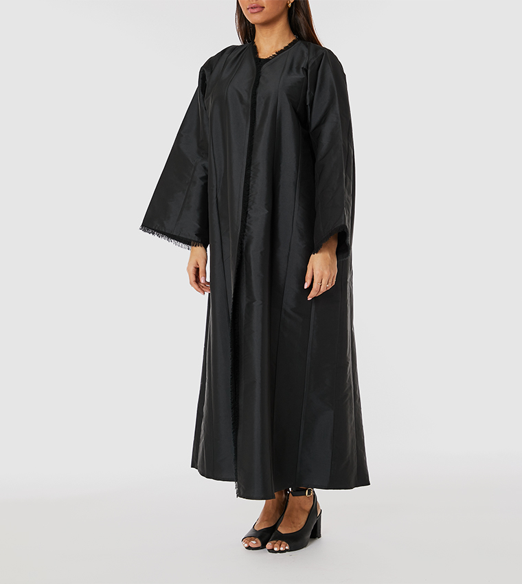 Fringe Detail Open Abaya