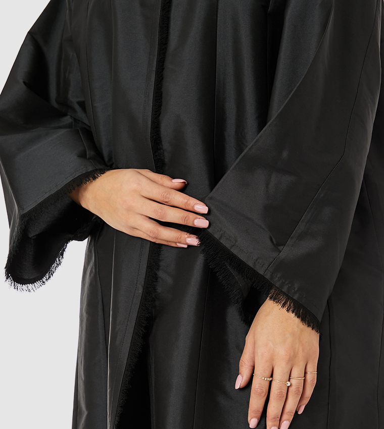 Fringe Detail Open Abaya