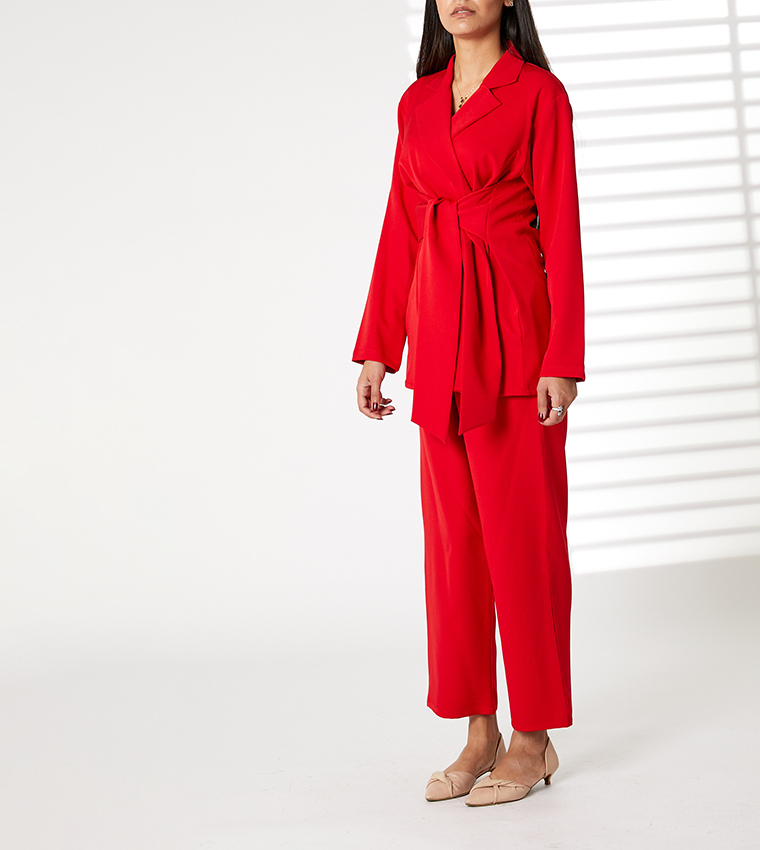 Solid Lapel Collar Co-Ord Set