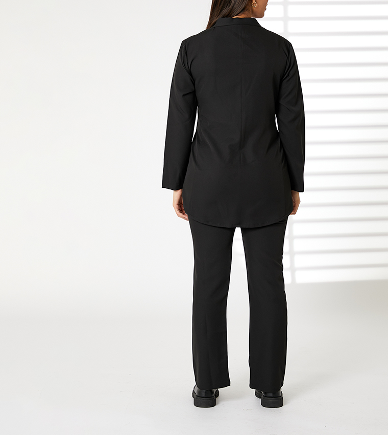 Solid Lapel Collar Co-Ord Set