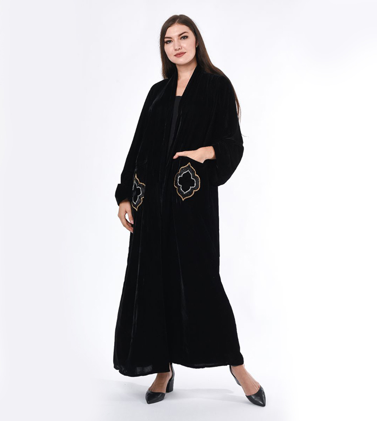 Hand Embroidered Velvet Abaya