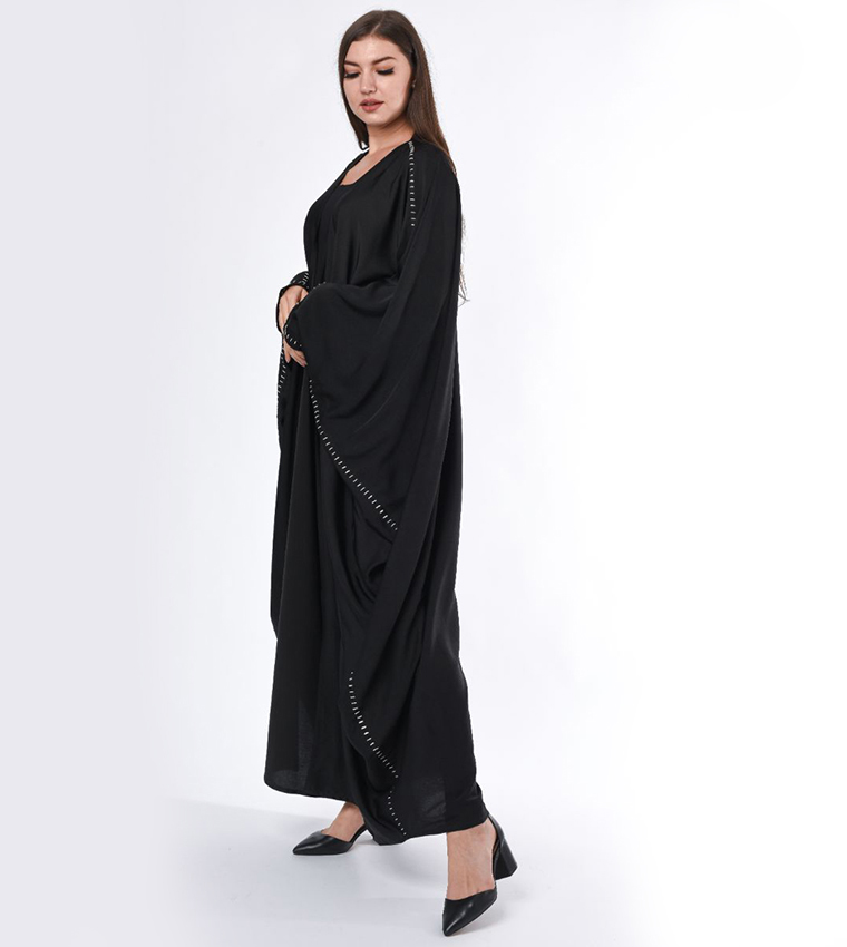 Hand Buckstitch Flayered Cape Abaya