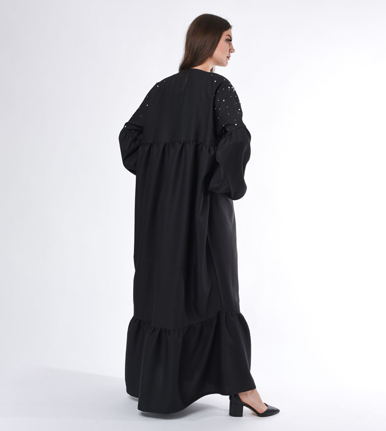 Hand Embroidered Tiered Abaya