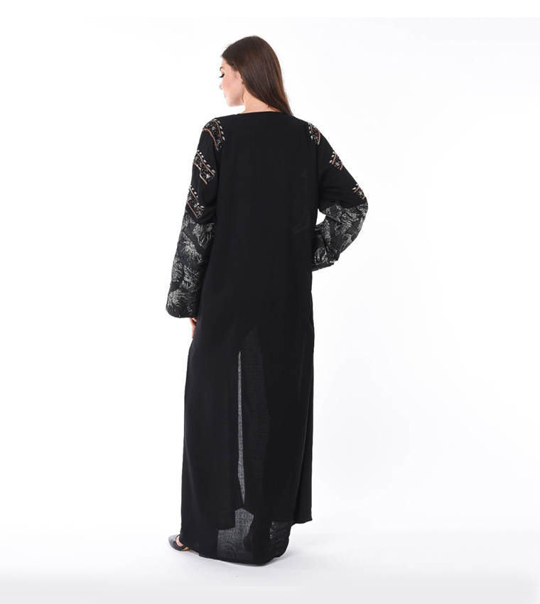 Hand Embroidery and Jacquard Abaya